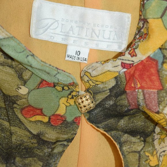 Vintage Platinum Dorothy Schoelen Mongol Art Dress - Picture 5 of 8